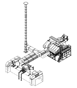 Gas roller drier SRG-25E for drying veneer sheets