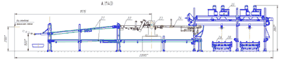 Roller dryer with fuel gas heating model SRG-25 complete with the veneer cutting and placement line LUR 14-17